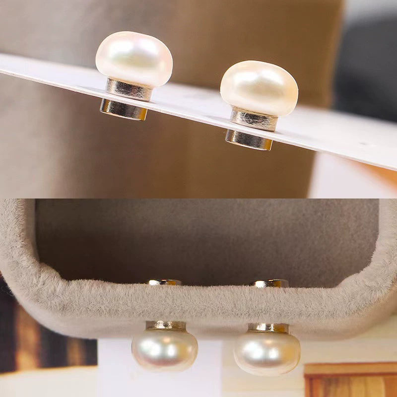 Non-pierced pearl earrings – magnetic closure with stainless steel