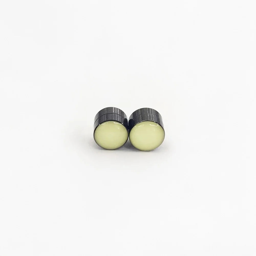 Pair of 8mm Glow Magnetic Stud Earrings for men