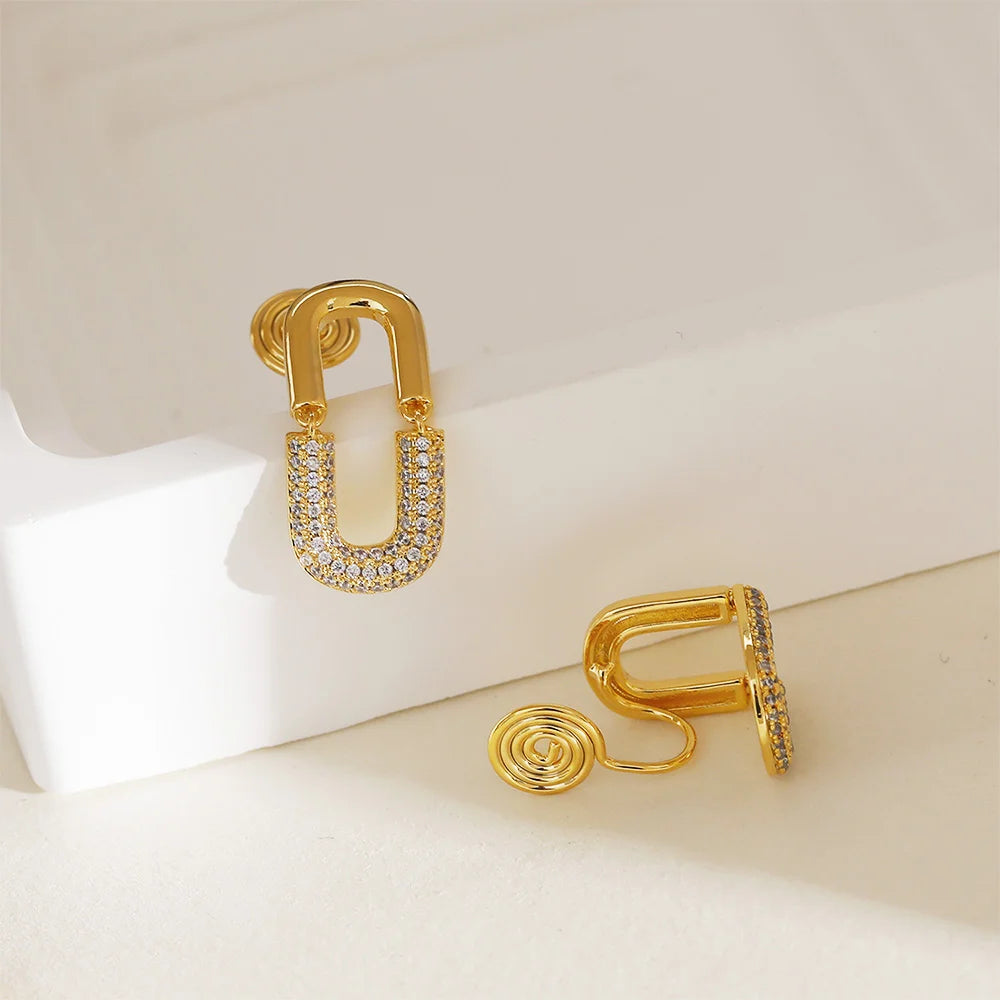 14k Gold-Plated Paperclip-Style Clip-On Earrings