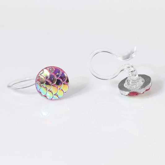 Lightweight modern fake earrings with a pink ocean-inspired look