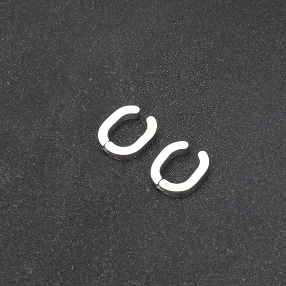 Side view of Silver Horseshoe Clip-On Earrings.