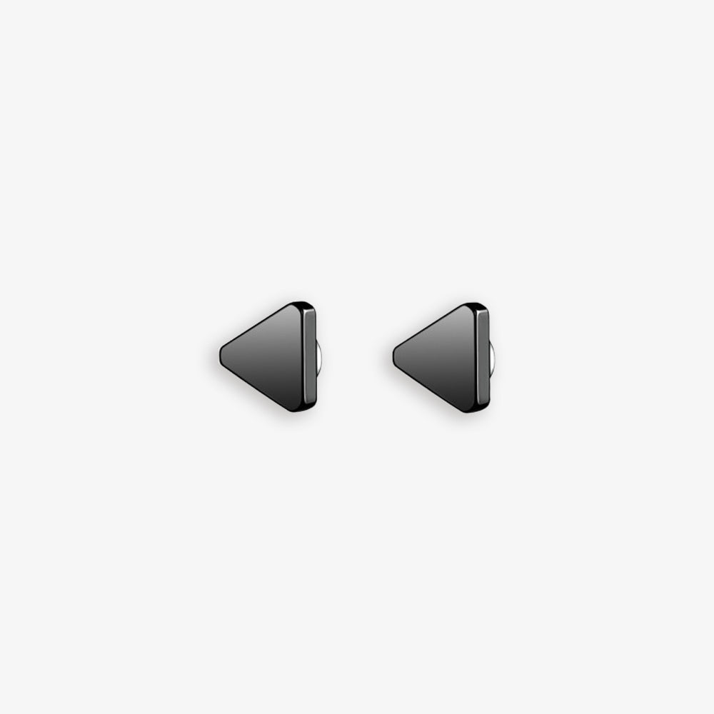 black stainless steel triangle magnetic ear studs for men offer a stylish and comfortable ear accessory option