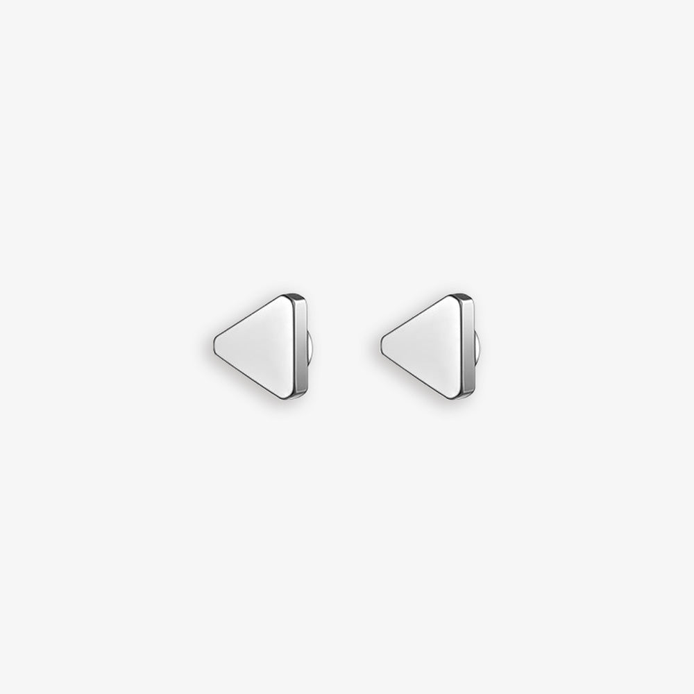 silver stainless steel triangle magnetic ear studs for men offer a stylish and comfortable ear accessory option