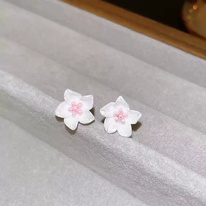 Elegant floral clip-on earrings for women without piercings
