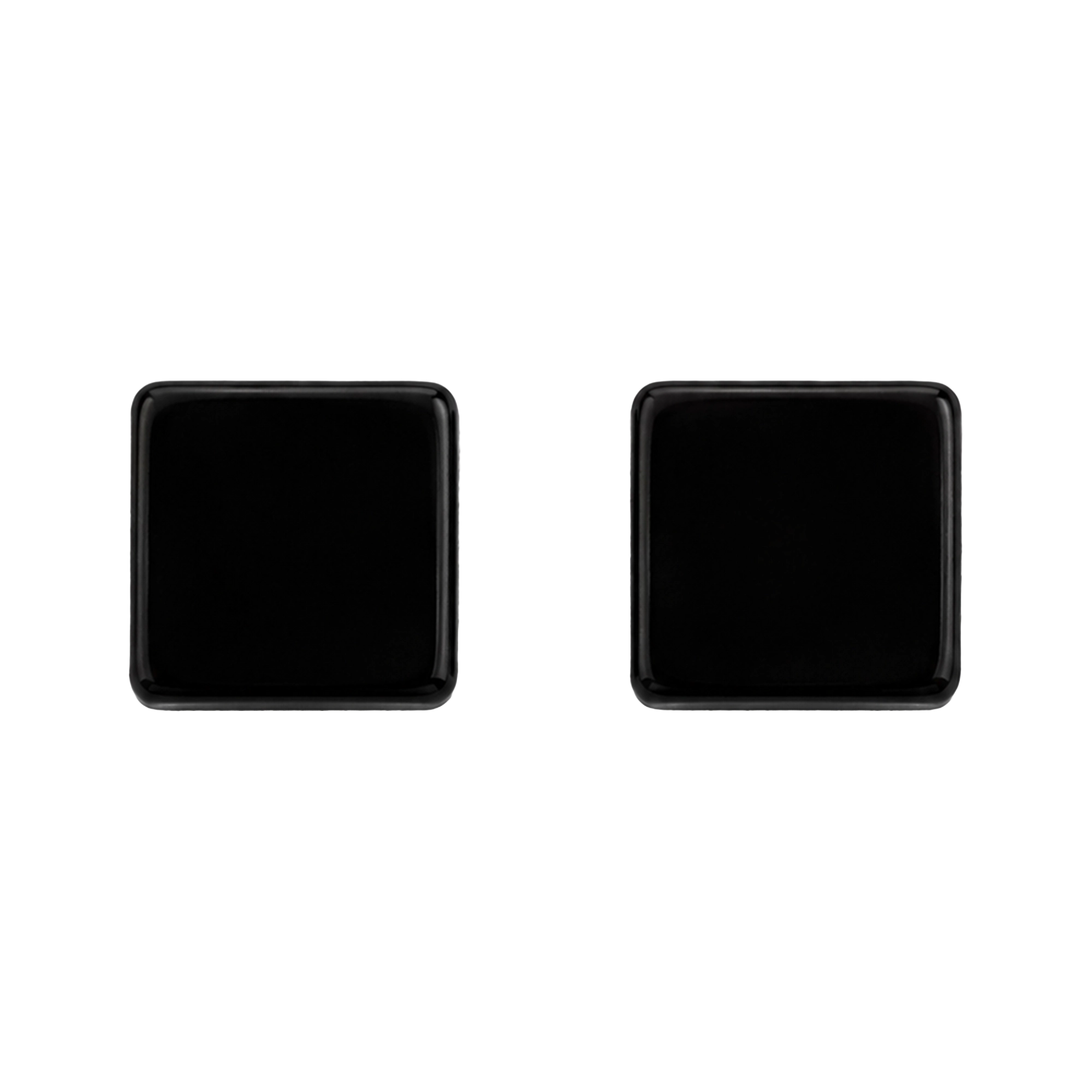 Matte Black Square Magnetic Stud Earrings