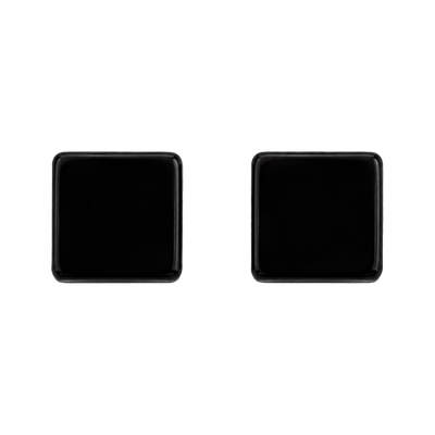 Matte Black Square Magnetic Stud Earrings
