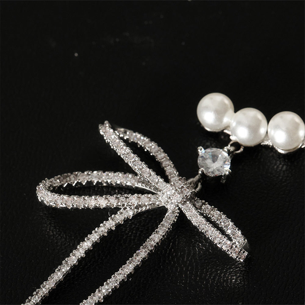 pearl ear wrap cuff earrings sparkling zircon