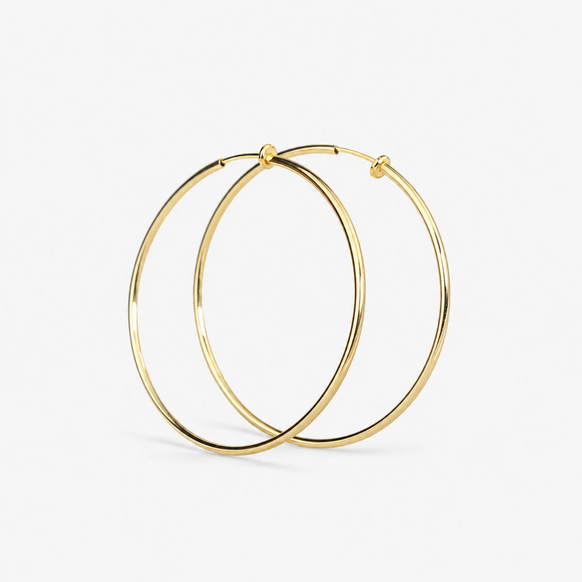 Large Hoop Clip-On Earrings in Gold