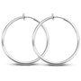 Silver-tone large hoop clip-on earrings front view on a white background.
