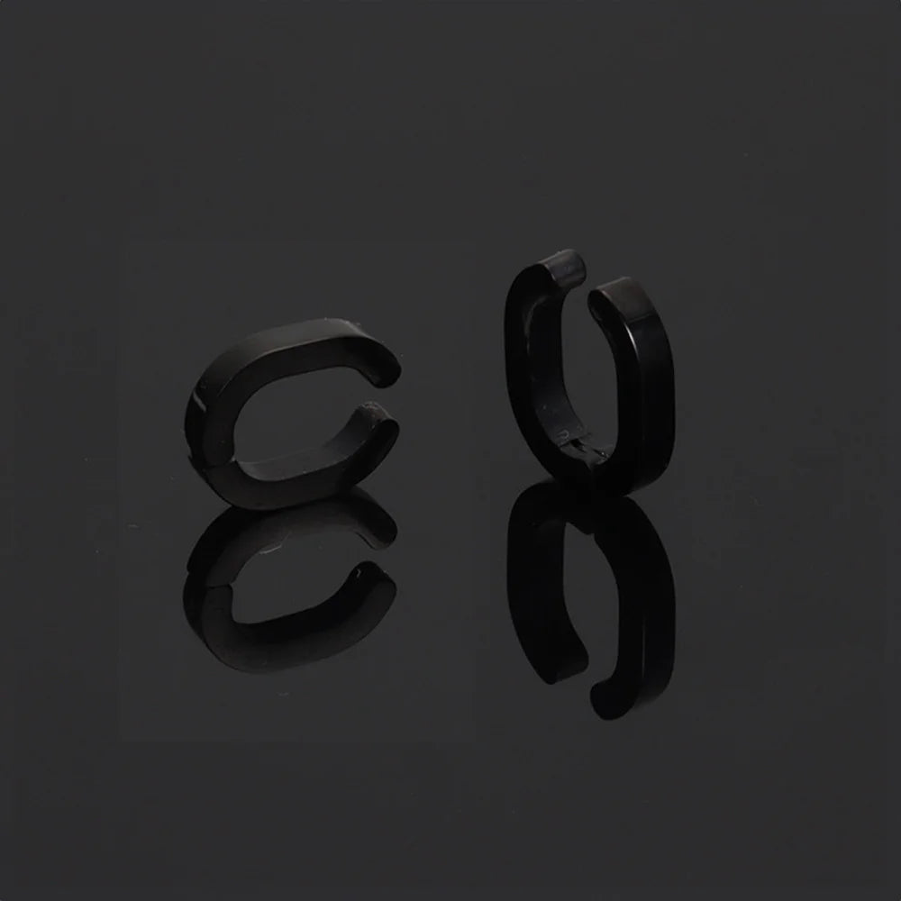 Side view of Black Horseshoe Clip-On Earrings.