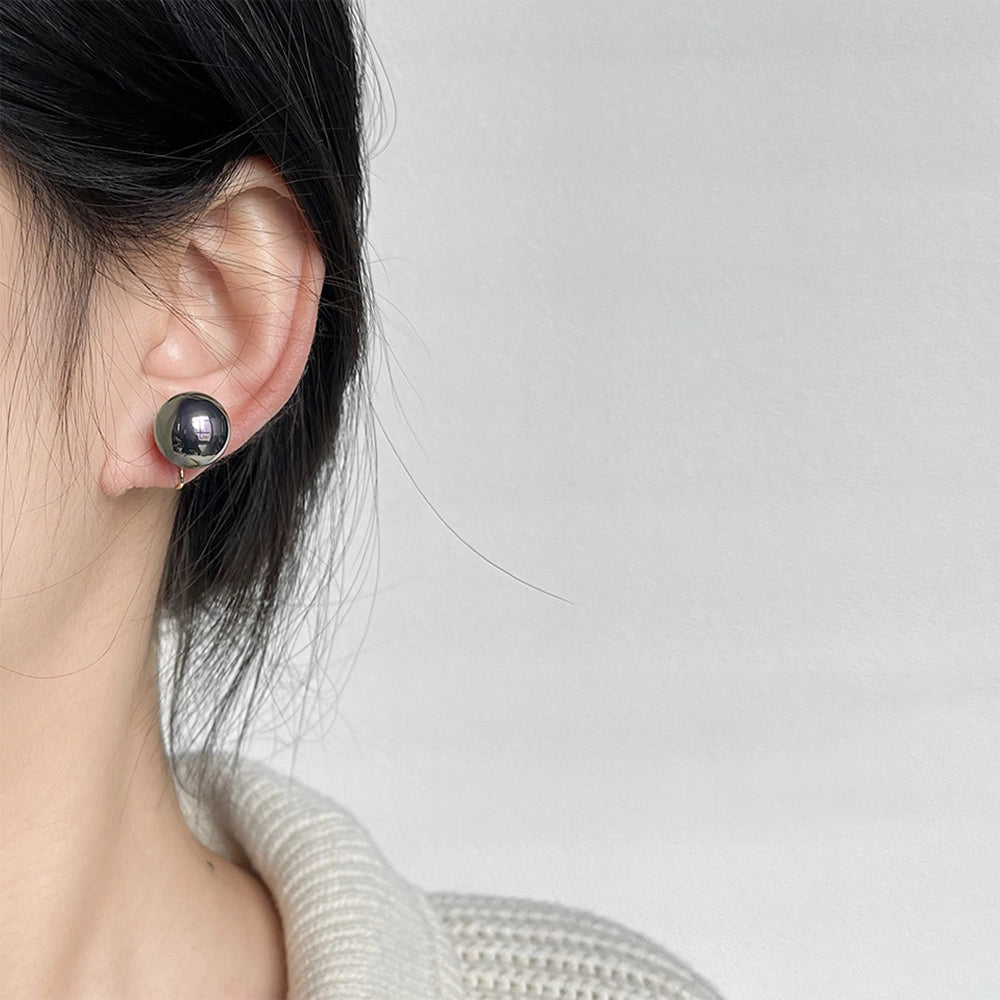 Zwarte parel clip-on oorbellen