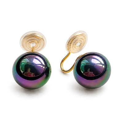 Black Pearl Clip On Earrings