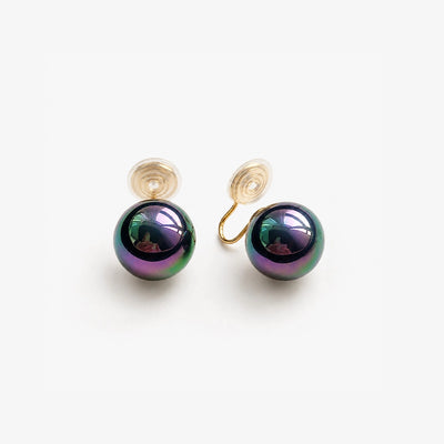 Black Pearl Clip On Earrings