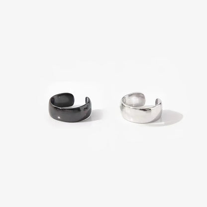 Bold Black & Silver Conch Ear Cuffs – Mixed Pair