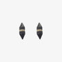 A pair of sleek black tapered magnetic ear studs for men in stainless steel.