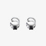 Showcase of the cubic black zircon detail on the Minimalist Black Zircon Band Ear Cuff.