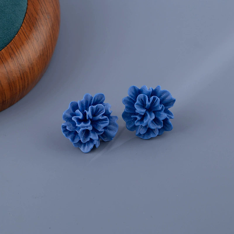 Orecchini a clip floreali Blue Bloom