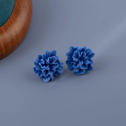 Orecchini a clip floreali Blue Bloom