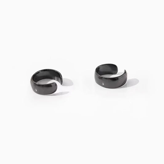 Bold Black Conch Ear Cuffs