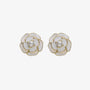 Camellia Enamel Clip On Earrings in White