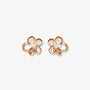 Rose gold cherry blossom floral ear cuffs displayed front view on white background