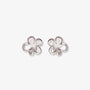 Cherry Blossom Floral Ear Cuffs in white gold, front view on white background