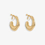 Chunky Curved Hoop Screw Back Clip On Earrings in polished gold alloy make a bold statement.