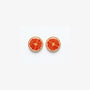 A pair of no-piercing Zesty Grapefruit Magnetic Stud Earrings, showcasing their detailed resin fruit slice design, isolated on a white background.