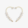 Gold crystal leaf cuff earrings featuring intricate zircon leaves, perfect for adding a touch of timeless elegance to any outfit at special events.