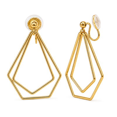 Dainty Layered Geometric Clip-on Earrings