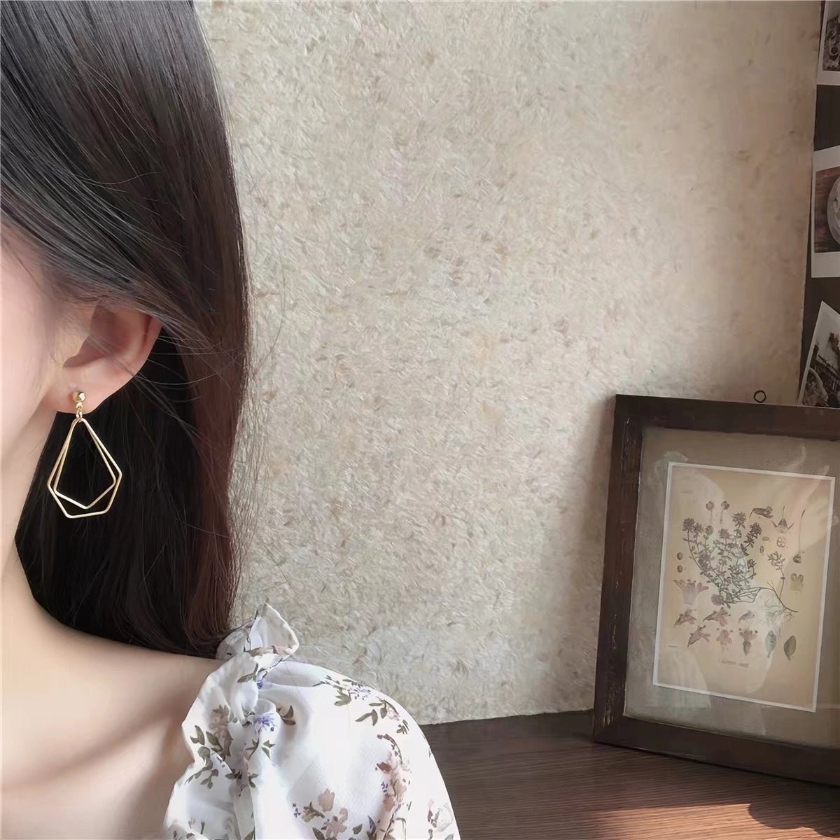 Dainty Layered Geometric Clip-on Earrings