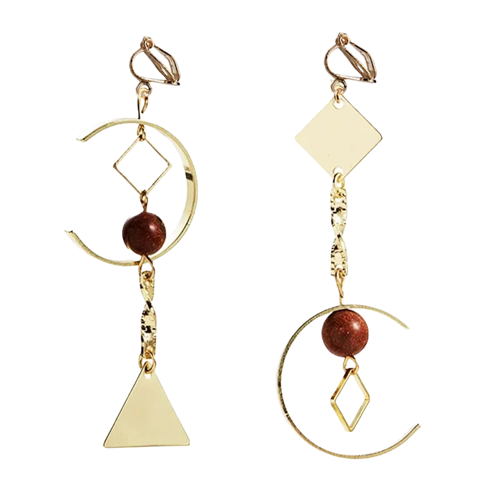 Geometrische Harmony Dangle Clip-On Oorbellen