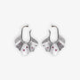 Pair of silver Ginkgo Leaf Ear Conch Cuff Earrings with cherry red zircon accents displayed on a white background, symbolizing nature's eternal elegance and perfect for adding a botanical touch to any outfit.