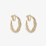 Discover the ultimate in elegance with our Glimmering Lattice Twist Clip-On Earrings in Gold with screw back closure. 