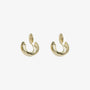 Elegant glossy gold clip-on hoop earrings for women, 10mm diameter, gold plated copper