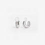 Stylish glossy silver clip-on hoop earrings for women, 12mm diameter, white gold plated copper