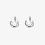 Stylish glossy silver clip-on hoop earrings for women, 10mm diameter, white gold plated copper