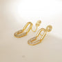 Zircon-Embellished Paperclip Gold Clip-On Earrings