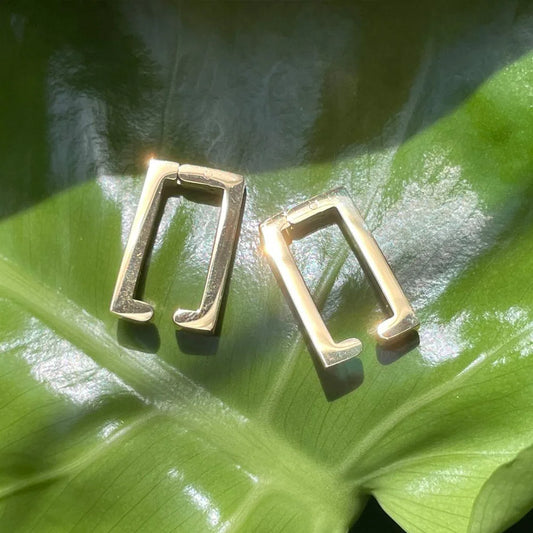 Gold Rectangle Earrings