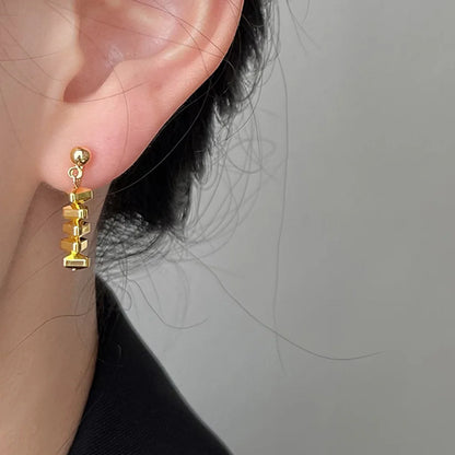 14k Gold-Plated Clip-On Drop Earrings for Women