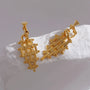 Boucles d'oreilles pendantes à clip luxueuses en treillis doré tissé