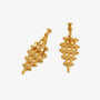 Luxurious Gold Woven Lattice Clip-On Drop Earrings