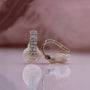 Hinged Clip-On Gold Earrings with Rectangle Design