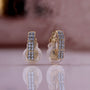Gold Zircon Pavé Rectangle Clip-On Earrings close-up