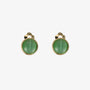 Green cat eye clip-on earrings with gold-plated finish

