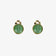 Green cat eye clip-on earrings with gold-plated finish

