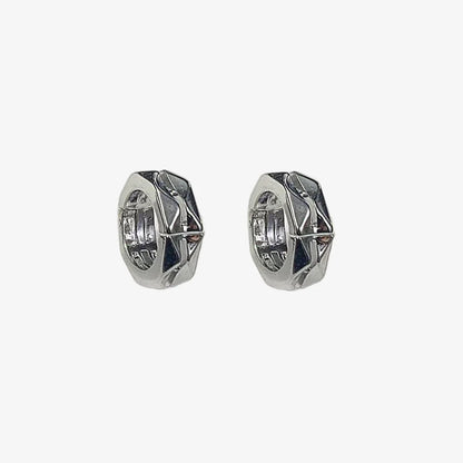 Silver fake hoop earrings – edgy accessory for men and women