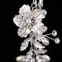 Detail of clip-on earrings with floral design, crafted from acrylic and faux pearls
