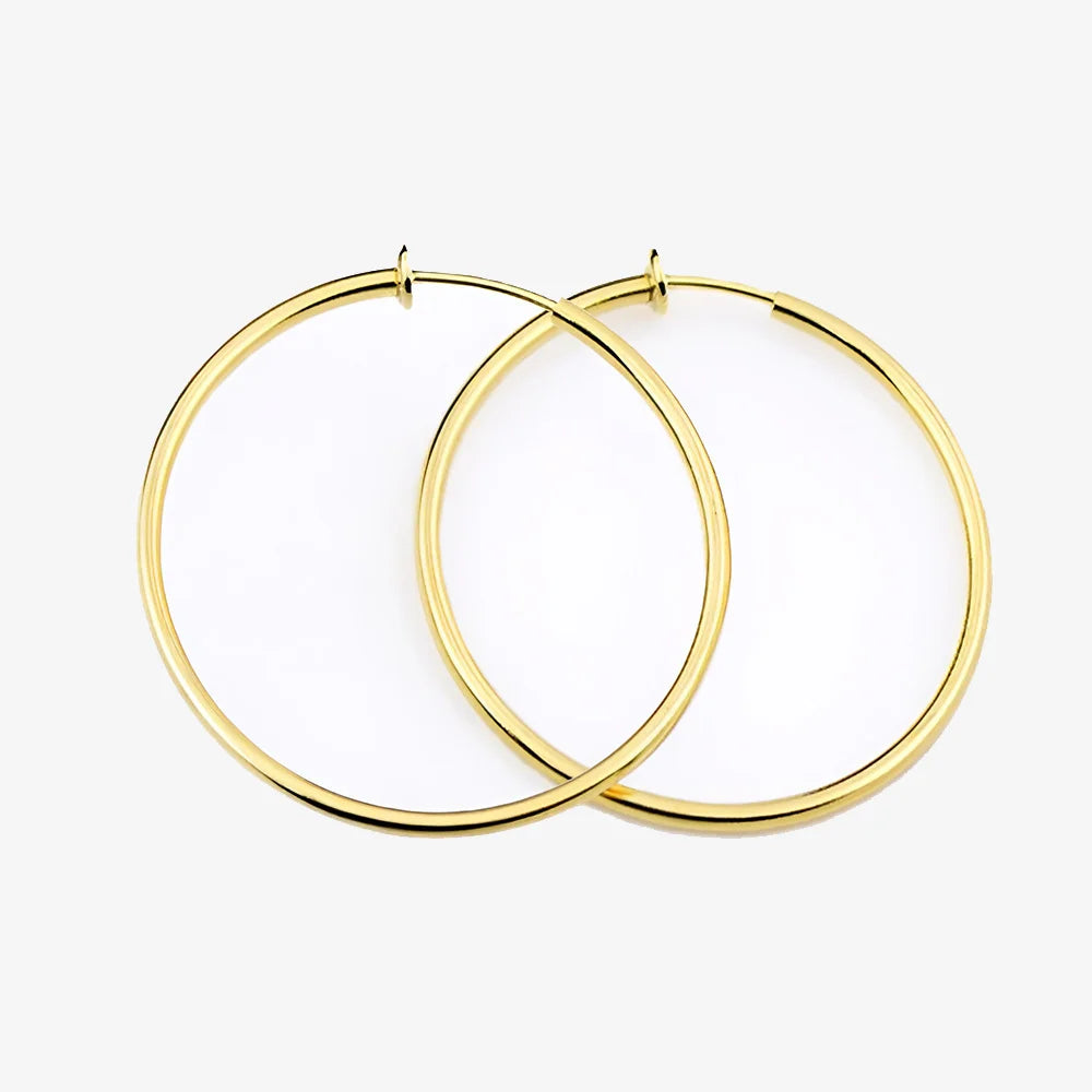 Large Hoop Clip-On Earrings in Gold