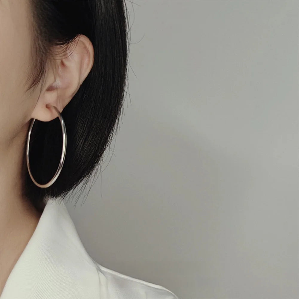 Large Hoop Clip-On Earrings in Gold